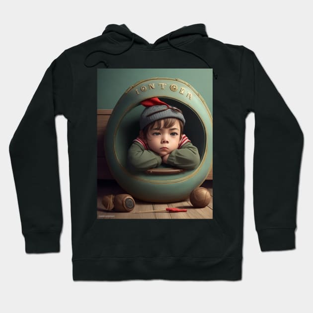 bored little boy sitting . Hoodie by MeriemBz